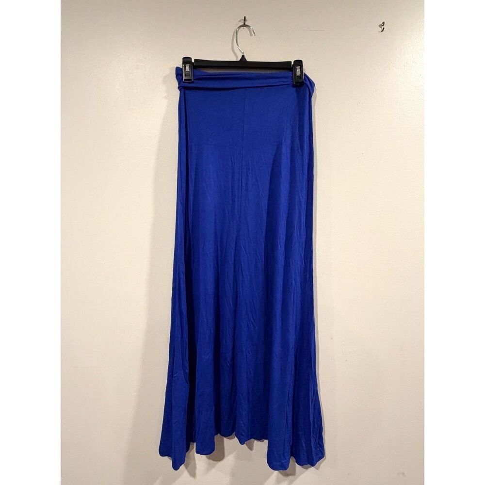 2C Royal Blue Maxi Skirt Size M NWT Solid Rayon Flowing Boho Long Skirt